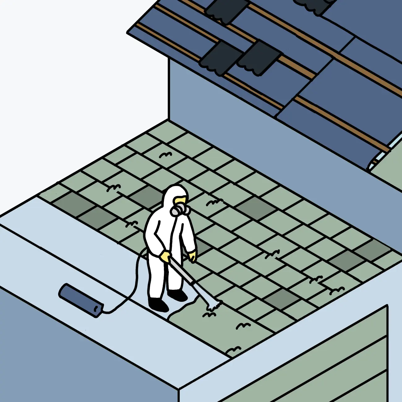 Illustration d'un désamiantage sécurisé