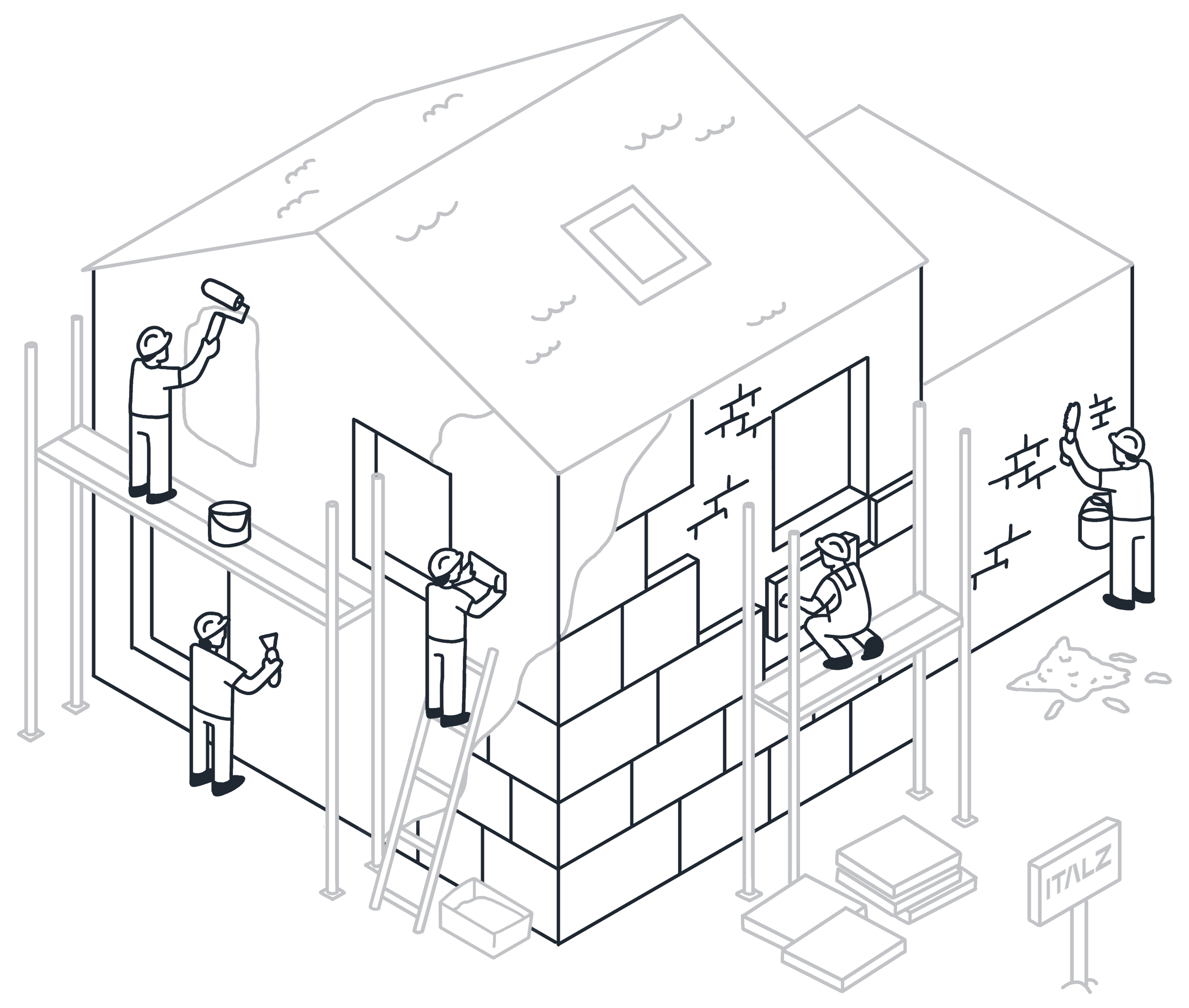 Gevelrenovatie schets