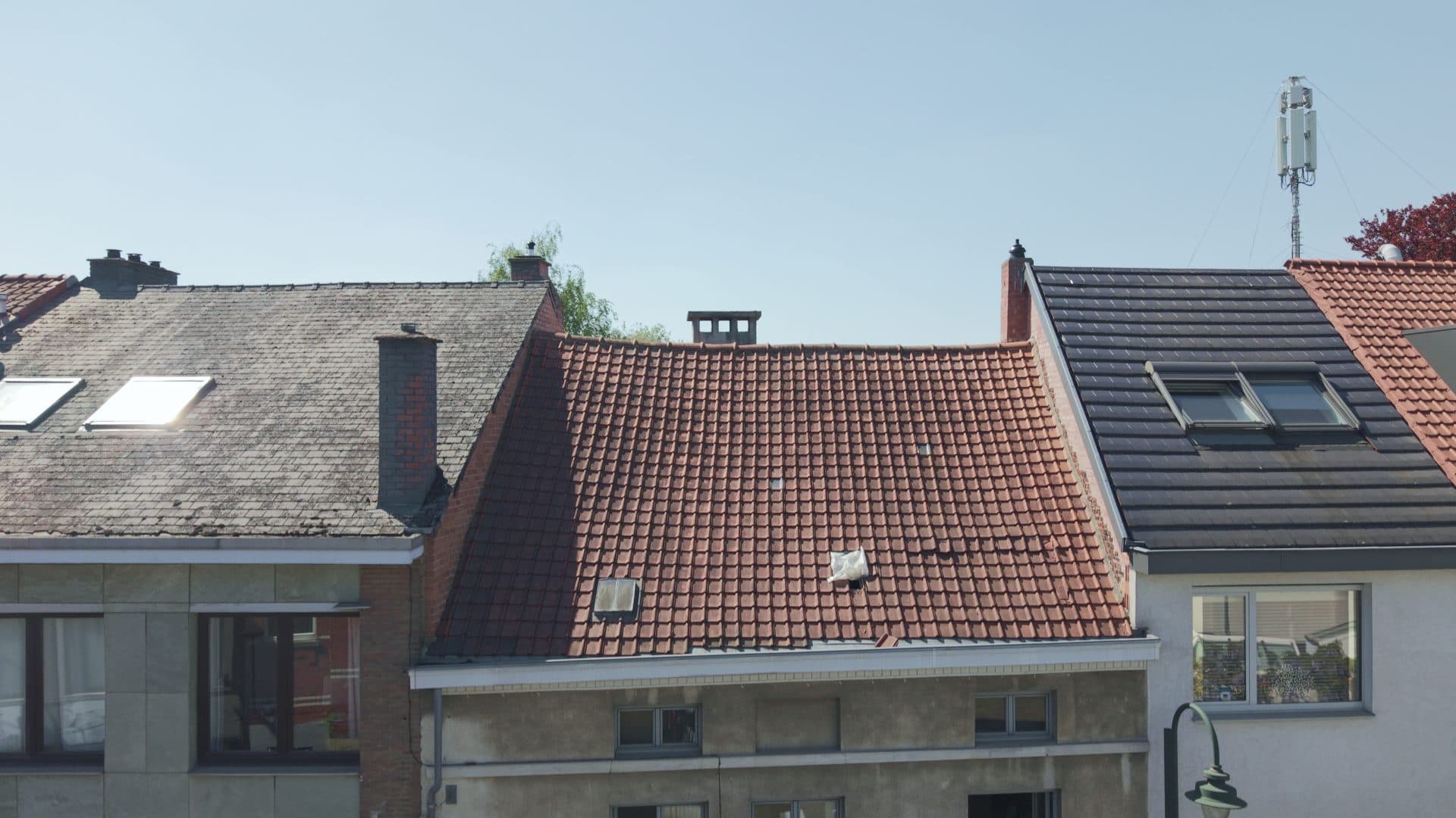 Roof before/after - before