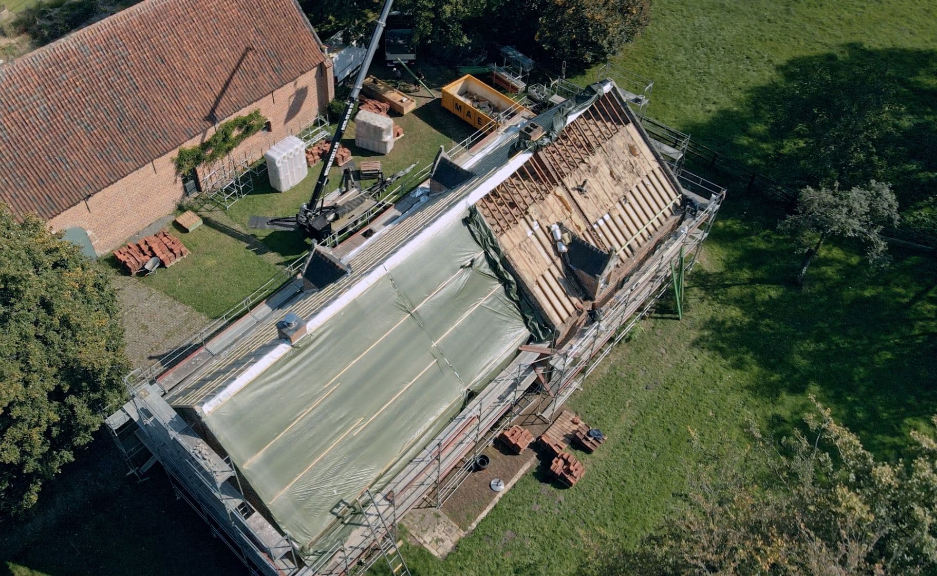 Roof before/after - before